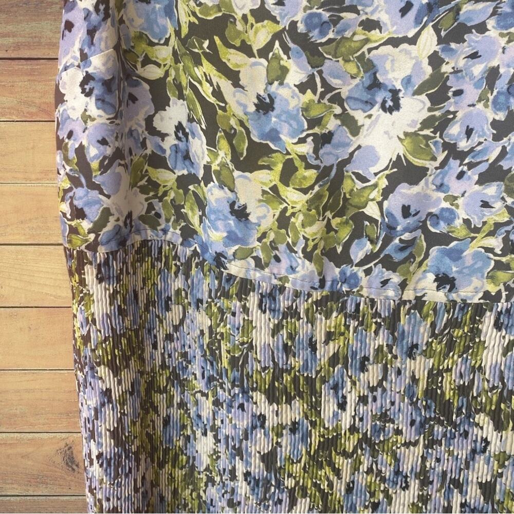 NWT J Jill Granite Water Floral Bloom Accordion Pleated Dress - Picture 6 of 9